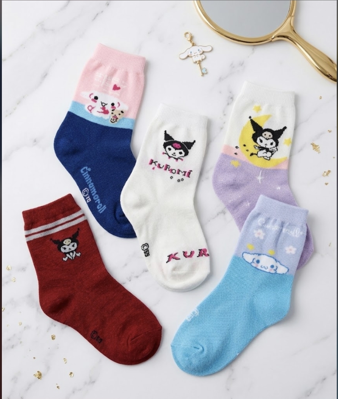 12 pasang kaos kaki anak TK/PAUD motif kuromi