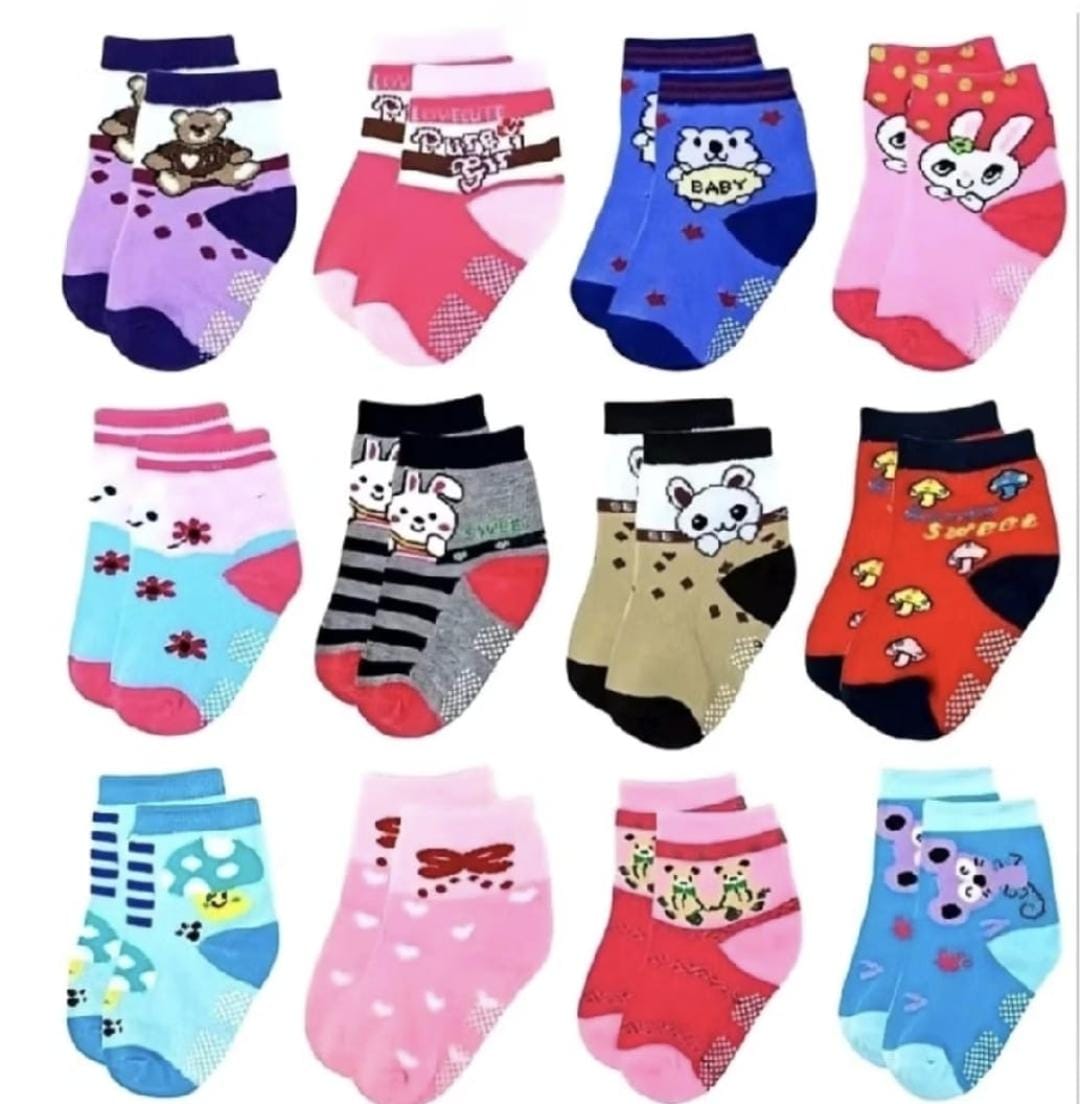 12 pasang kaos kaki bayi cewe usia 0-12 bulan 4