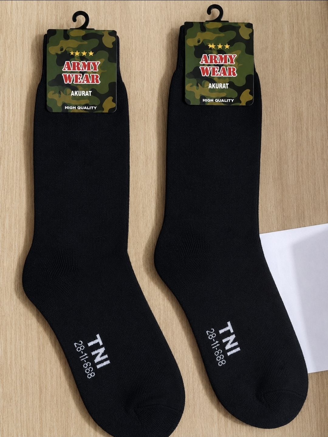12 pasang kaos kaki TNI/PORLI PDL hitam tebal LENGKAP DENGAN KEMASAN
